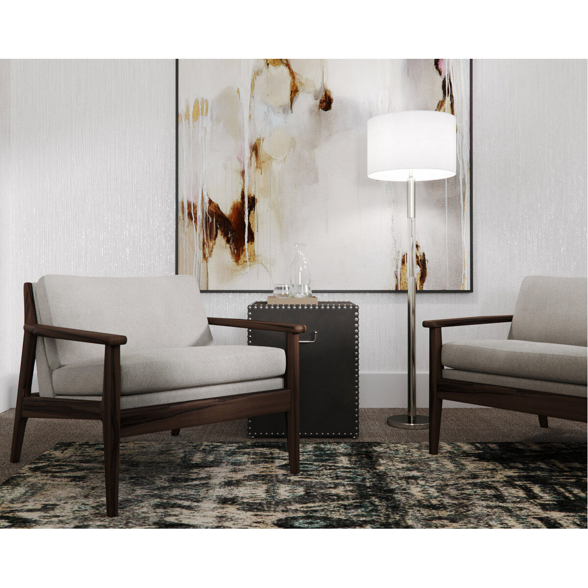 Poppy walnut floor lamp store