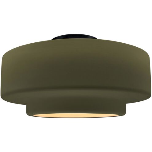 Radiance 1 Light 16.5 inch Matte Green and Matte Black Semi Flush Ceiling Light