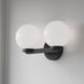 Ardeva 2 Light 14 inch Matte Black Bathroom Vanity Light Wall Light
