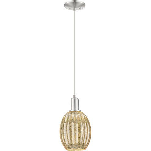 Downtown Urban Preston 1 Light 6.25 inch Brushed Satin Nickel Mini Pendant Ceiling Light in Mercury