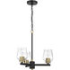 Avante Grand 3 Light 19.02 inch Flat Black and Satin Brass Chandelier Ceiling Light