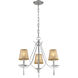 Clarendon 3 Light 16 inch German Silver with Beige and Clear Chandelier Ceiling Light