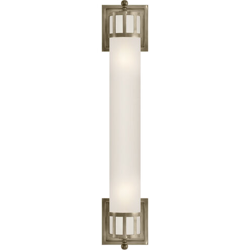 Openwork 2 Light 4.75 inch Antique Nickel Bath Sconce Wall Light
