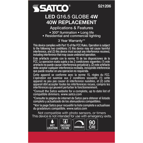 Lumos LED Candelabra Candelabra 4.00 watt 4000K LED Filament