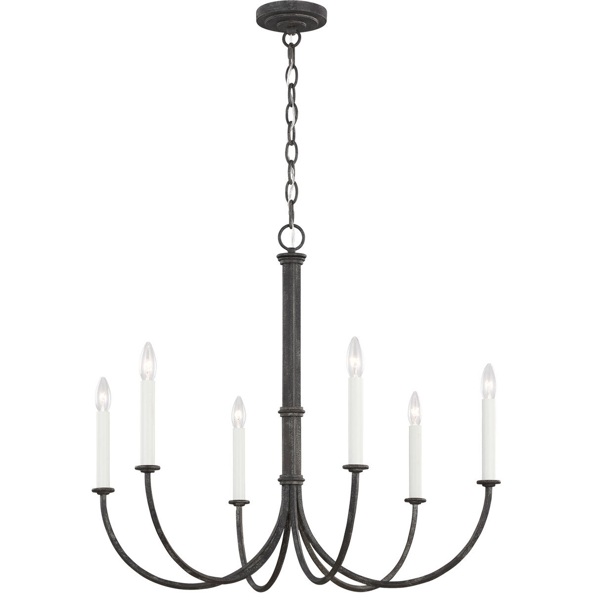 C&M by Chapman & Myers Champlain 6 Light 31 inch Iron Oxide Chandelier Ceiling Light