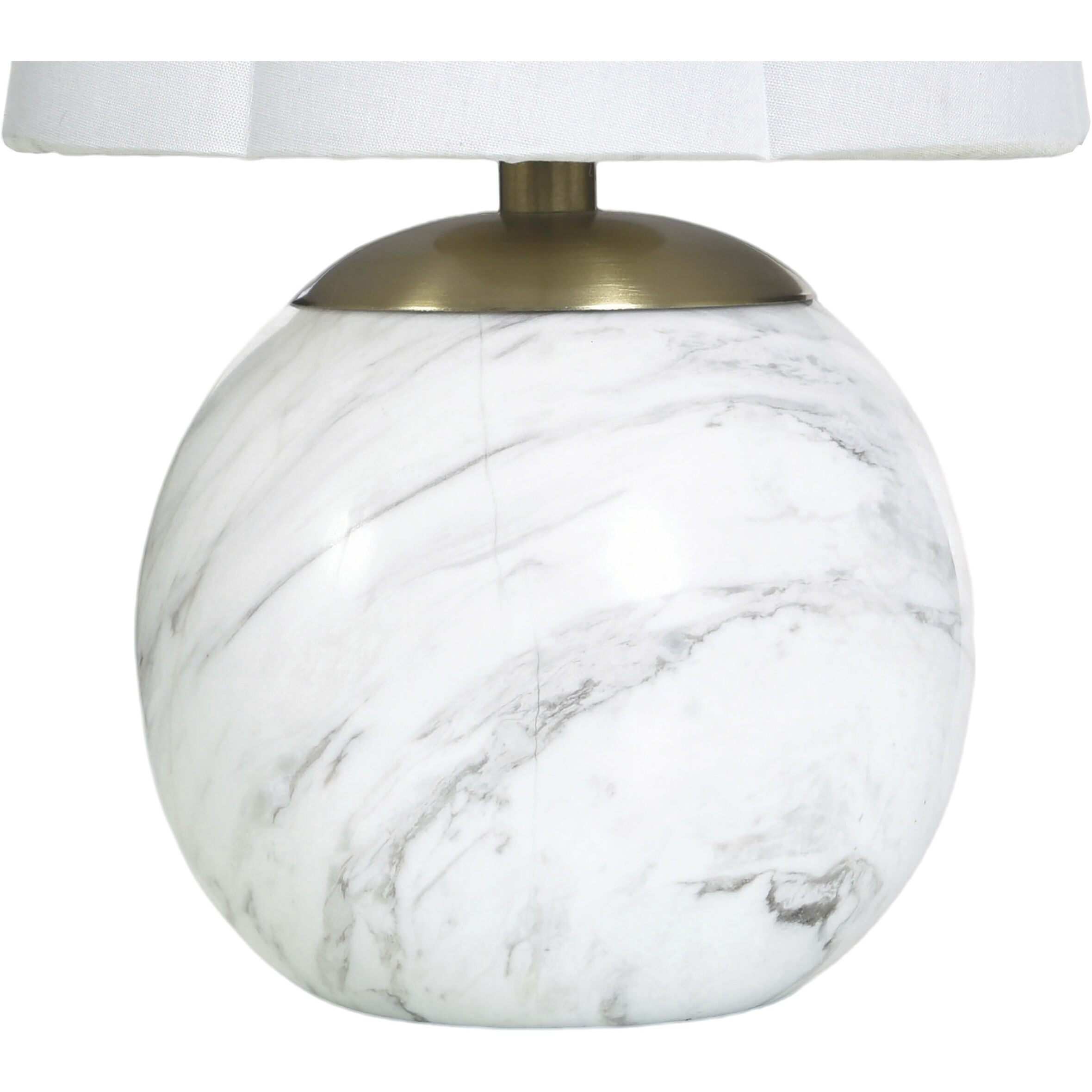 Rosalind 12 inch 40 watt Polished Brass and White Marble Table Lamp Portable Light