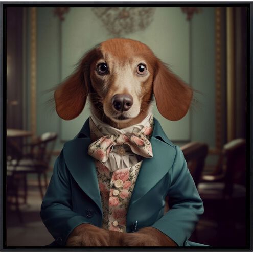Animals Collection Flat Black Floater Frame Canvas