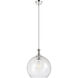 Astor 1 Light 14 inch Polished Nickel Pendant Ceiling Light in Seedy Glass