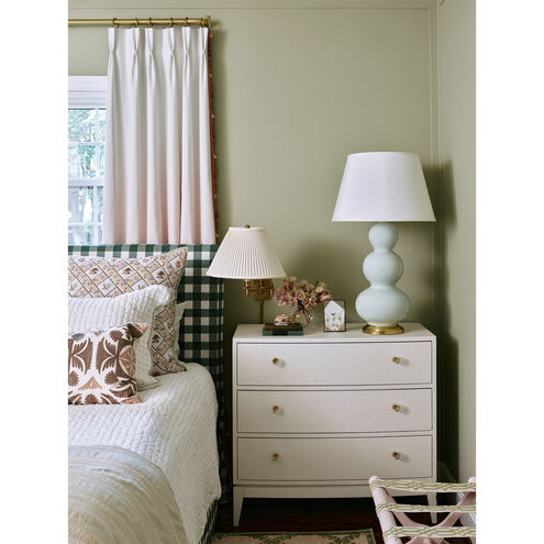 Triple Gourd 32.75 inch 150.00 watt Celadon Table Lamp Portable Light in Antique Natural Brass