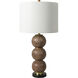 Algarve 30.5 inch 100 watt Brown and Brass Table Lamp Portable Light