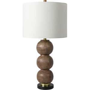 Algarve 30.5 inch 100 watt Brown and Brass Table Lamp Portable Light