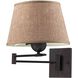 Joshua 25 inch 150 watt Aged Bronze Swingarm Sconce Wall Light in Standard
