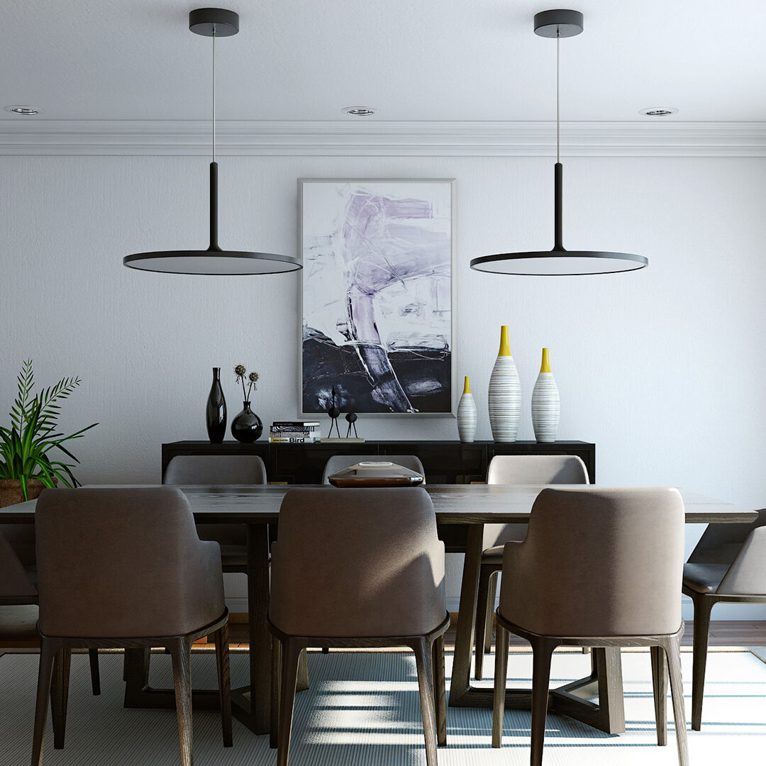 Salm 24 inch Black Pendant/Chandelier Ceiling Light