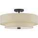 Bellingham 4 Light 18 inch Bronze Semi Flush Mount Ceiling Light, Large
