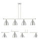 Ballston Dome 4 Light 48 inch White and Polished Chrome Island Light Ceiling Light
