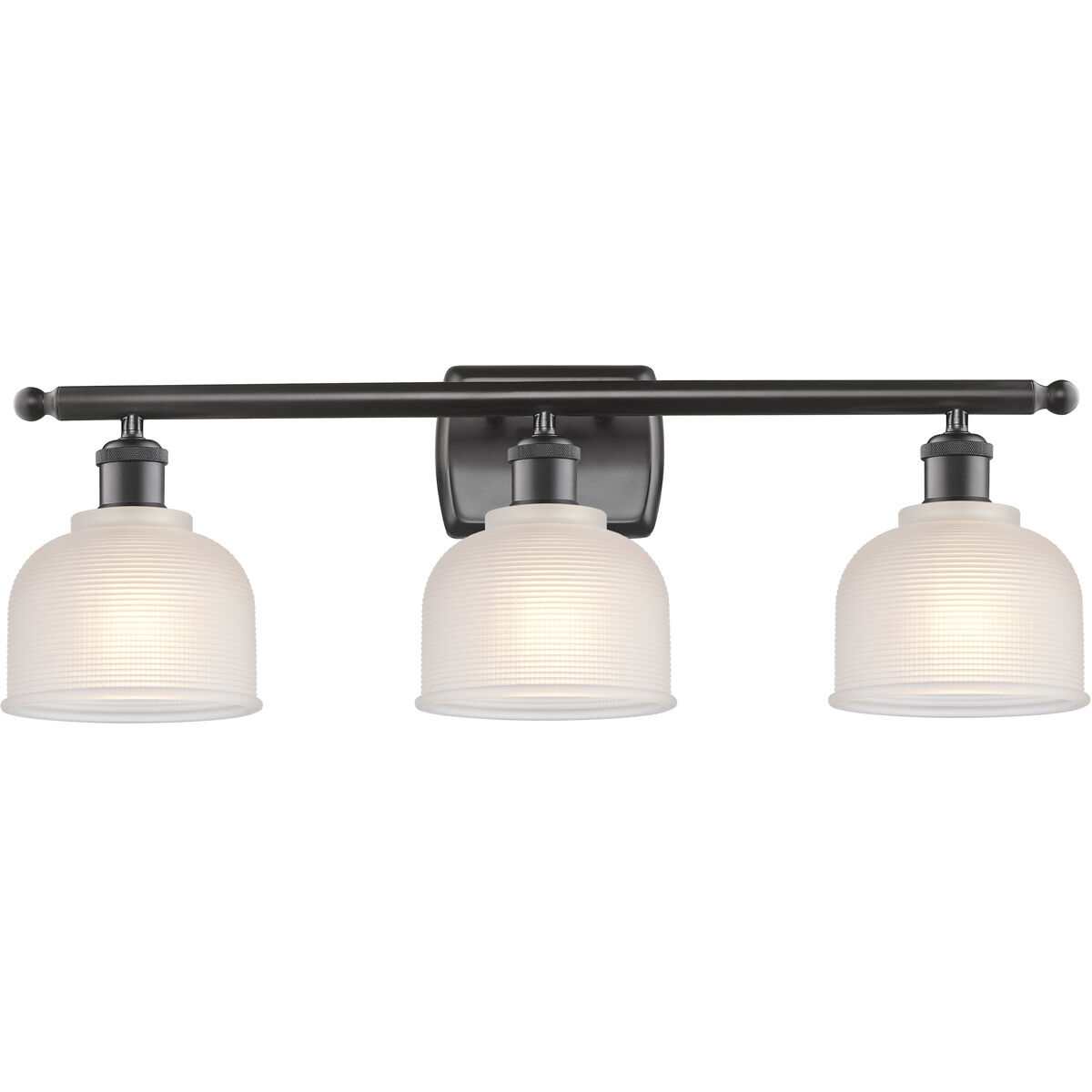 Ballston Dayton 3 Light 26 inch Oil Rubbed Bronze Bath Vanity Light Wall Light in White Glass, Ballston