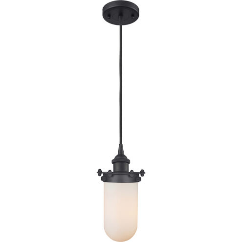 Austere Kingsbury LED 6 inch Black Antique Brass Pendant Ceiling Light in Matte White Glass, Black Textured