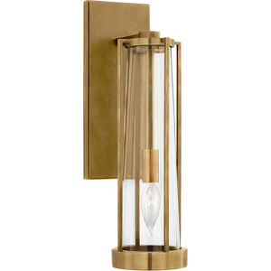 Thomas O'Brien Calix 1 Light 4.5 inch Hand-Rubbed Antique Brass Bracketed Bath Sconce Wall Light in Clear Glass