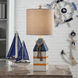 Signature 25 inch 100 watt Blue and Orange Stripe Table Lamp Portable Light
