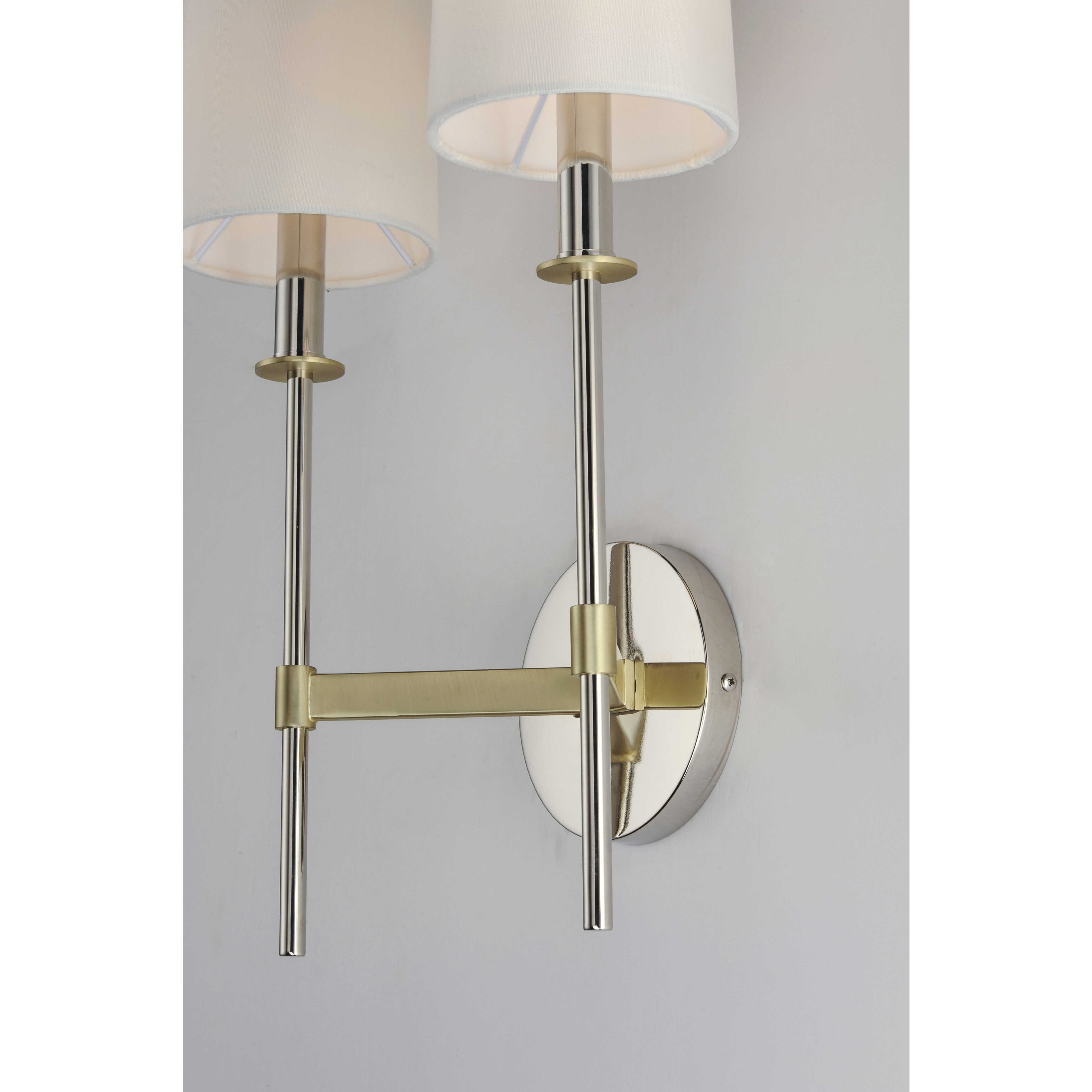 Uptown 2 Light 13 inch Satin Brass/Polished Nickel Wall Sconce Wall Light