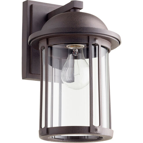 Fort Worth 1 Light 13 inch Oiled Bronze Outdoor Wall Lantern, Quorum Home