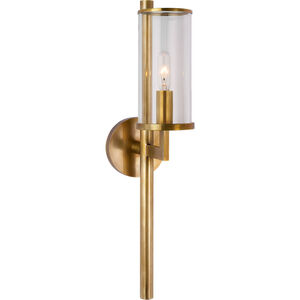 Kelly Wearstler Liaison 1 Light 4 inch Antique-Burnished Brass Single Sconce Wall Light in Clear Glass