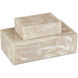 Perlas 6 inch Ivory and Natural Boxes, Set of 2