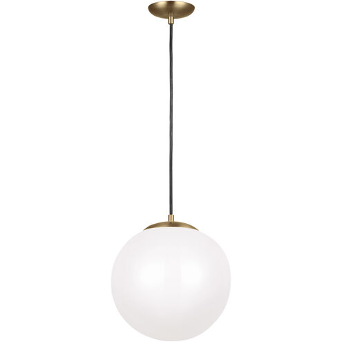 Leo - Hanging Globe LED 14 inch Satin Brass Pendant Ceiling Light