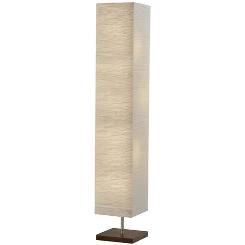 Dune 57.25 inch 60 watt Brushed Steel with Walnut Rubberwood Floorchiere Portable Light