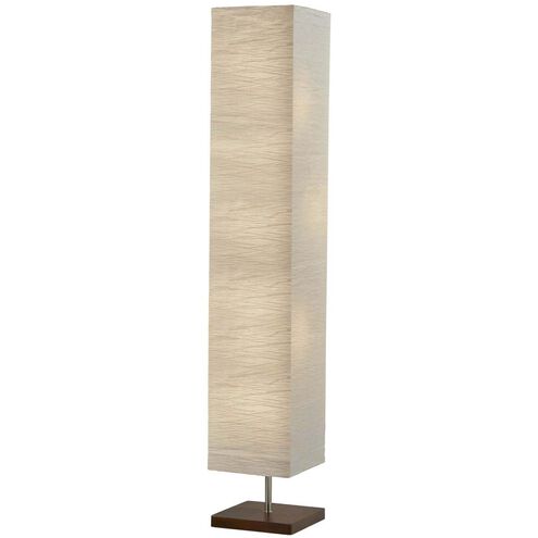 Dune 57 inch 60.00 watt Brushed Steel with Walnut Rubberwood Floorchiere Portable Light