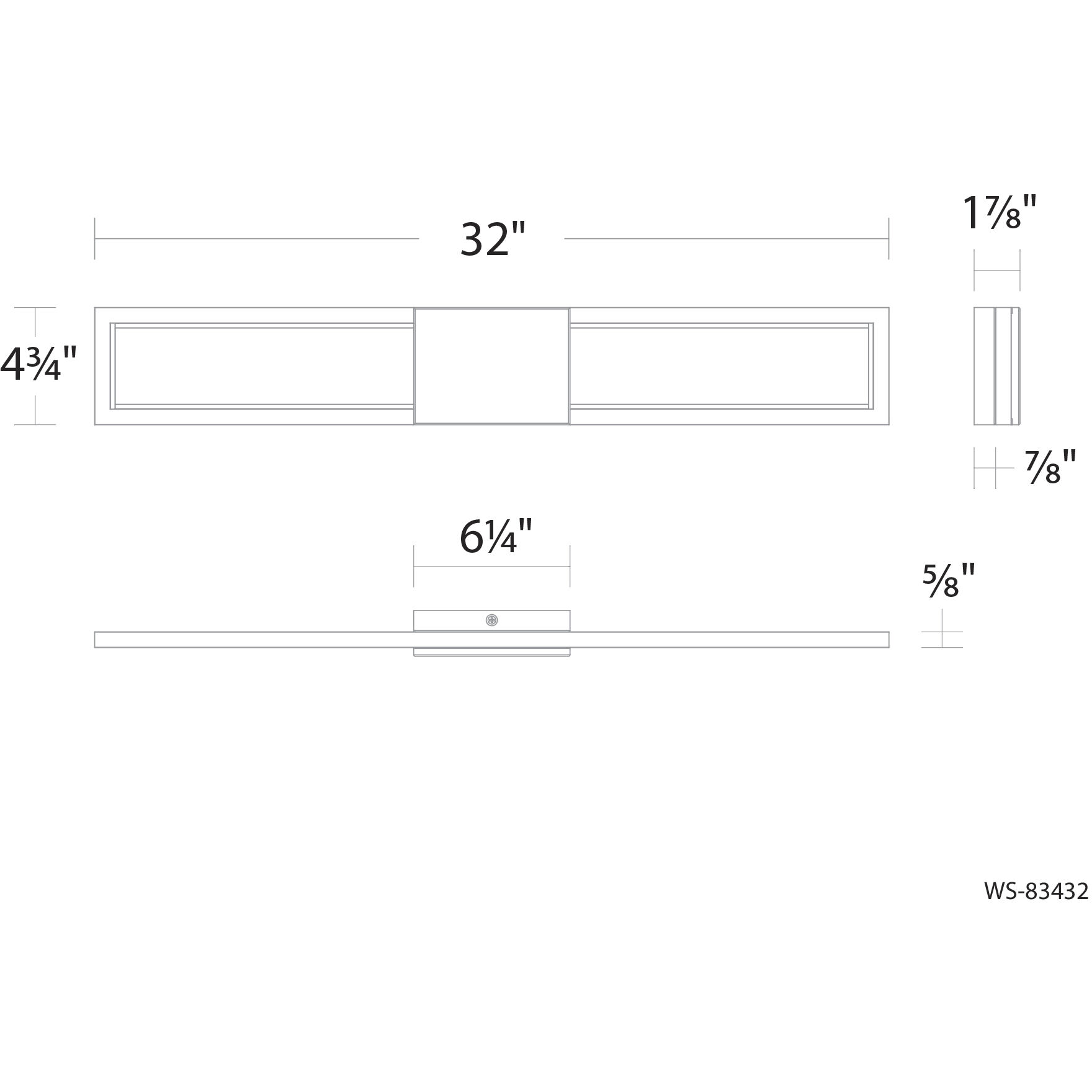 Peekaboo LED 32 inch Black Brushed Nickel Bath Vanity & Wall Light, dweLED