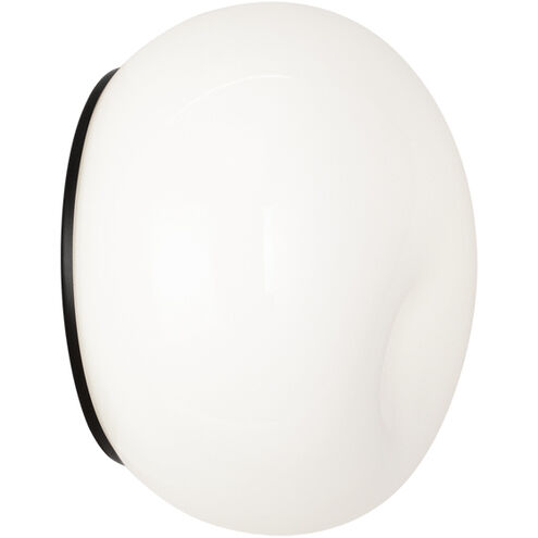 Gelasin 1 Light 10 inch Black Flush Mount Ceiling Light in Black and Opal Glass