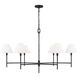 C&M by Chapman & Myers Ridgewood 6 Light 48 inch Aged Iron Chandelier Ceiling Light