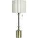 Mercer 32.5 inch 100 watt Antique Brass and White Table Lamp Portable Light