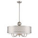 Arabesque 6 Light 24 inch Brushed Nickel Pendant Chandelier Ceiling Light