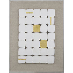 Ceramic Tiles White/Beige/Gold Wall Decor