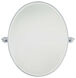 Pivot Mirrors 32 X 31 inch Chrome Mirror, Oval Beveled