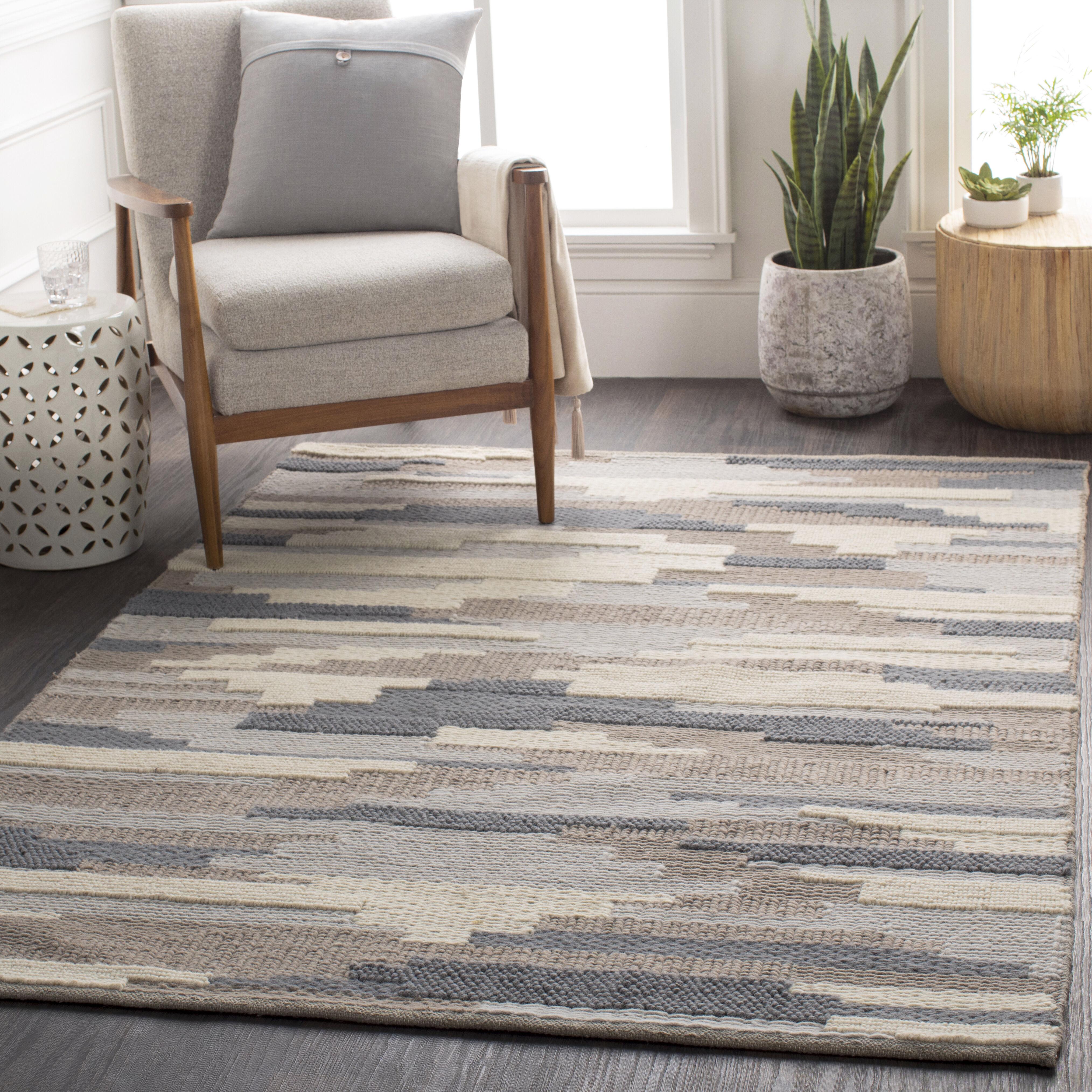 Cocoon 120 X 96 inch Denim/Gray/Light Slate/Cream Handmade Rug in 8 x 10, Rectangle