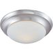 Fluor 1 Light 11.75 inch Brushed Nickel with White Flush Mount Ceiling Light