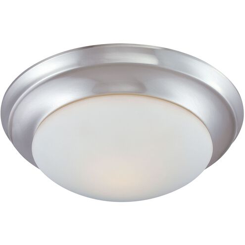 Fluor 1 Light 11.75 inch Brushed Nickel with White Flush Mount Ceiling Light