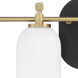 Council 4 Light 28.75 inch Flat Black/Satin Brass Vanity Light Wall Light