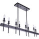 Larrson 8 Light 38 inch Flat Black Island Ceiling Light