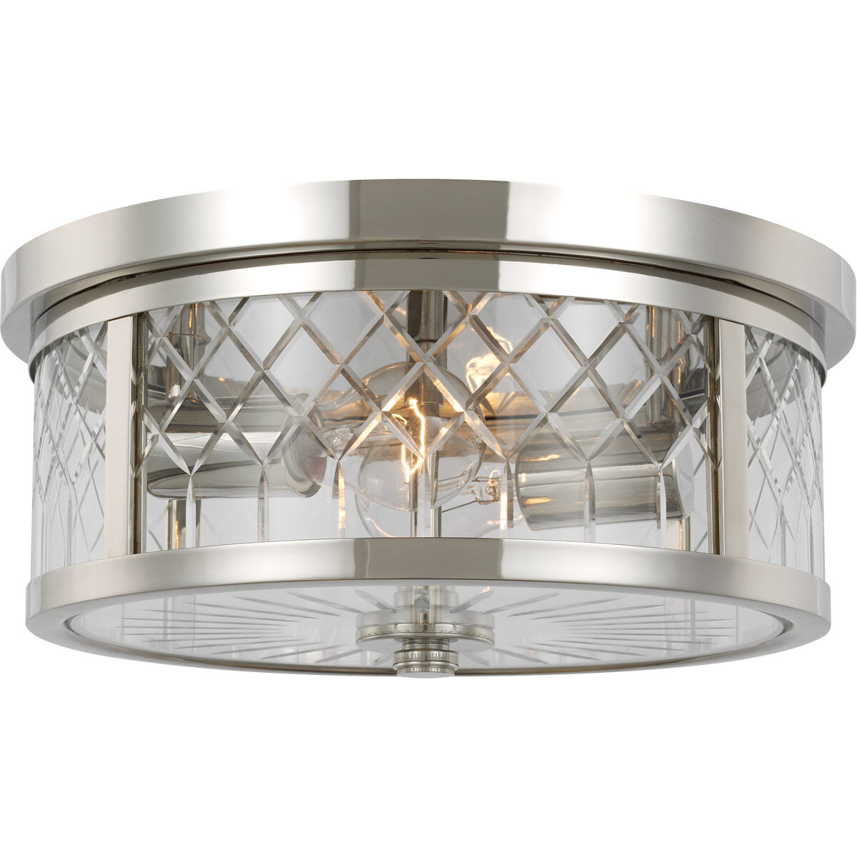AH by Alexa Hampton Alec 2 Light 13 inch Polished Nickel Flush Mount Ceiling Light