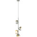 Brooklyn 4 Light 11.6 inch Sterling and Modern Brass Vertical Pendant Ceiling Light in Sterling/Modern Brass