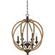 Findlay 6 Light 22 inch Artisan Rust Pendant Ceiling Light