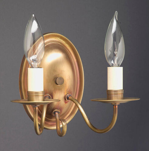 Hunter 2 Light 8.5 inch Antique Brass Wall Sconce Wall Light