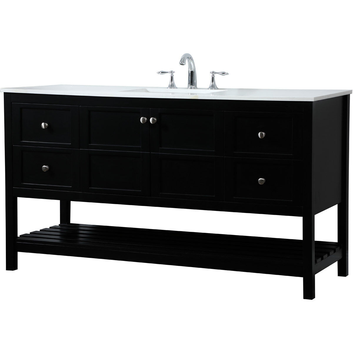 Theo 60 X 22 X 34 inch Black Vanity Sink Set