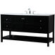 Theo 60 X 22 X 34 inch Black Vanity Sink Set