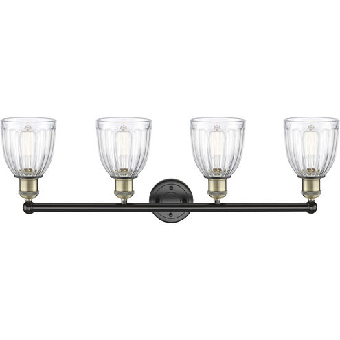 Brookfield 4 Light 32.75 inch Black Antique Brass Bath Vanity Light Wall Light in Clear