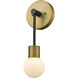 Neutra 1 Light 6 inch Matte Black and Foundry Brass Wall Sconce Wall Light